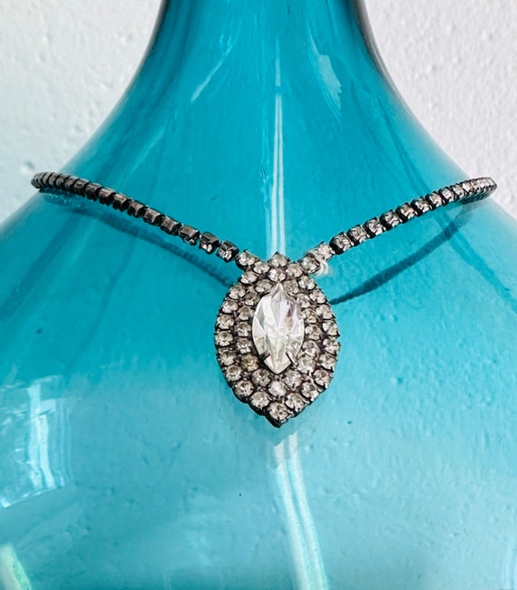 Bling Bling - Vintage 50's era Rhinestone Tear Dr… - image 1