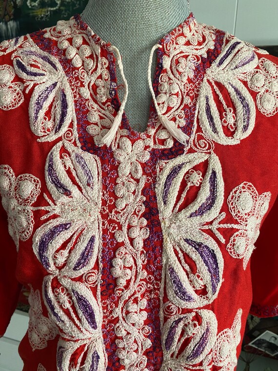 Boho Vintage 60's - 70's Era Heavily Embroidered … - image 3