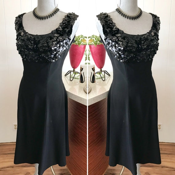 Vintage late 50's to early 60's black party dress… - image 2