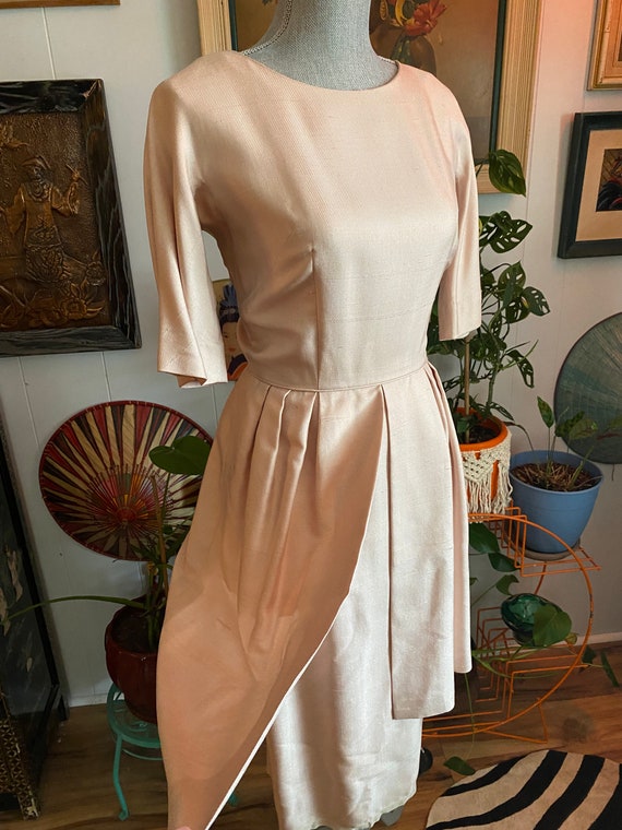 Vintage 1950's - early 60's Blush Pink Day Dress … - image 2