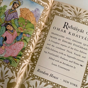 Sale Rubaiyat of Omar Khayyam - 1947 Hard Cover Book with Beautiful Illustrations
