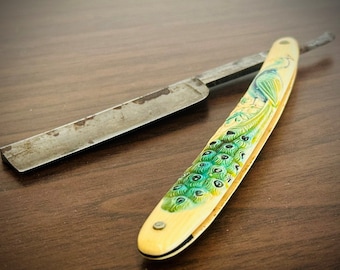 Antique Peacock Straight Razor - Late teens early 20's - Golden Rule Cutlery Company Chicago