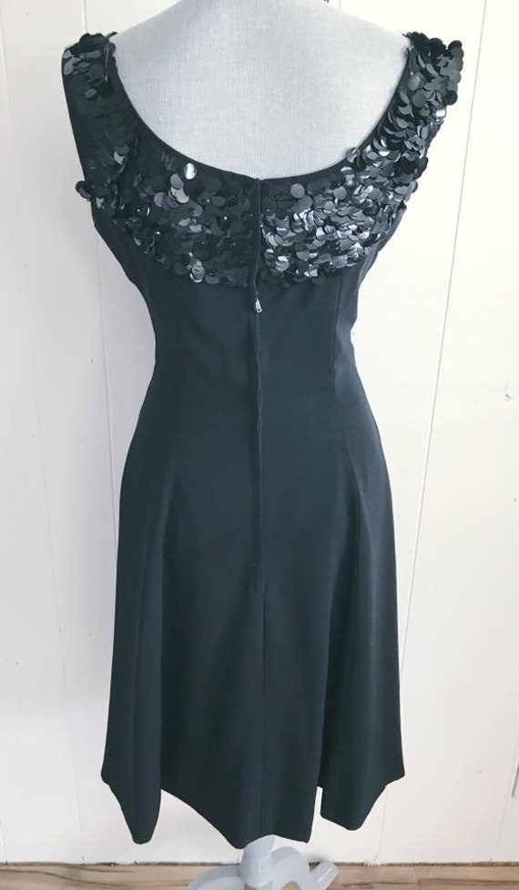 Vintage late 50's to early 60's black party dress… - image 7