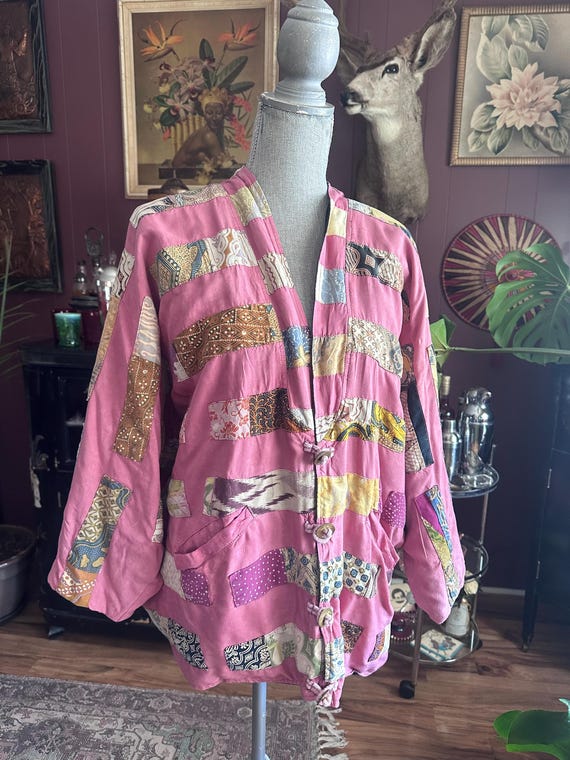 Funky 1990s Patchwork Jacket by NativeWear Design… - image 1