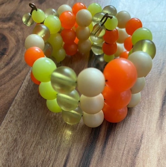 Cute little vintage 60's orange, green and white … - image 3