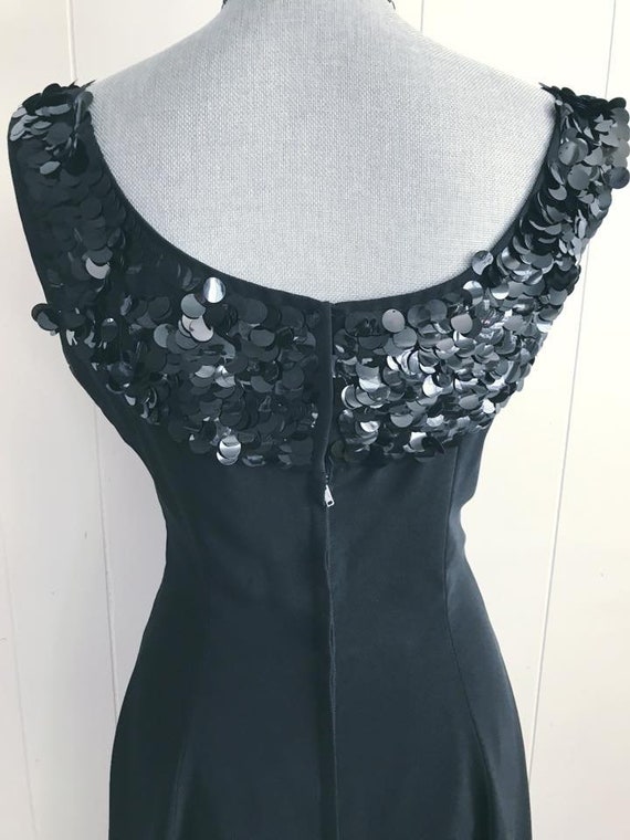 Vintage late 50's to early 60's black party dress… - image 8