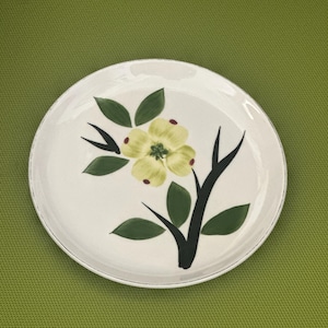 Vintage 1940s–50s Stetson Pottery Dixie Dogwood Joni Plate -  A Bloom from the Past – Hand-Painted Vintage Charm!