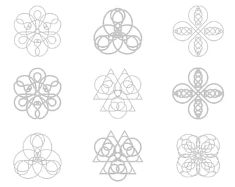 Celtic Knot Coloring Book - PDF - Sacred Stars - 21 designs, 2 versions of each design