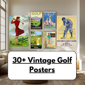 Vintage Golf Posters – High-Res Digital Prints, Instant Download