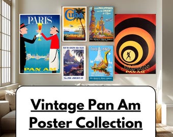 Pan Am Poster Collection, Vintage Aviation Art | 300 DPI Digital Download