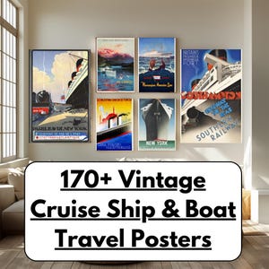 170 Vintage Kreuzfahrt-Schiff & Bootsreise-Poster