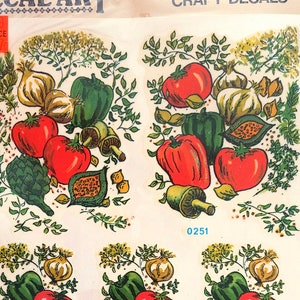 Décalcomanies décoratives végétariennes vintage des années 70 et 80