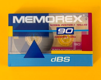 Quintessential Vintage 80s 90s Geometric Memphis Design Blank Deadstock Cassette Tape