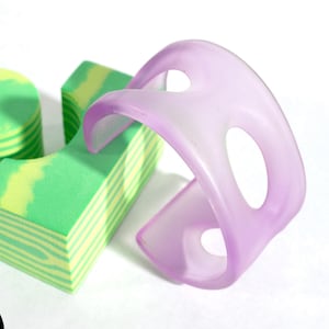 Fantastic Space Age Vintage Light Purple Transparent Plastic Statement Cuff Bracelet