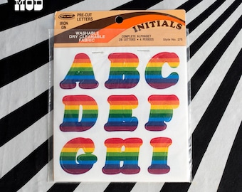 Iconic Vintage 70s Rainbow Cooper Style Font Iron-On Lettering Transfer