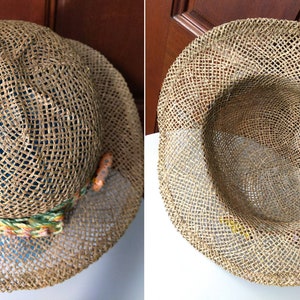 Vintage 80s Wood Animal Safari Straw Hat image 10