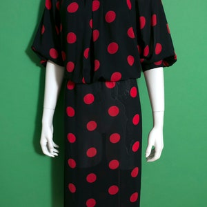 Fabulous Vintage 80s 90s Black Red Polkadot by Starlo image 3