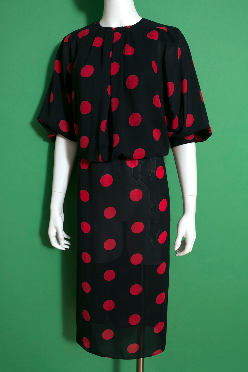 Fabulous Vintage 80s 90s Black Red Polkadot by Starlo image 3