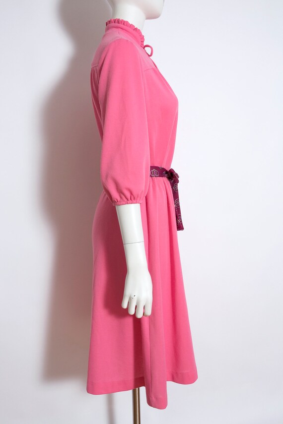 Sweet Vintage 70s 80s Pink Day Dress with Keyhole - image 8
