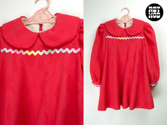CHILD SIZE - Adorable Vintage 60s 70s Cherry Red P