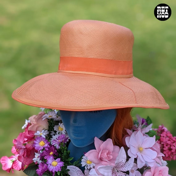 Fashionable Vintage 60s Light Orange Wide Brim Ha… - image 6