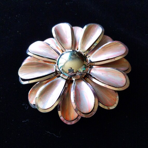 Sweet Vintage 60s 70s Pastel Pink Silver Metal Fl… - image 3