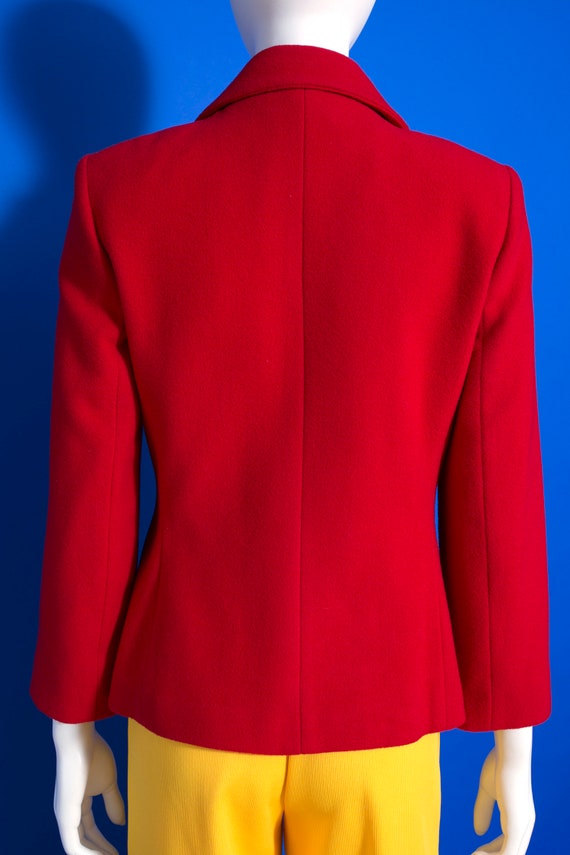 Cozy Vintage 80s 90s Red Wool Shorter Coat - image 8