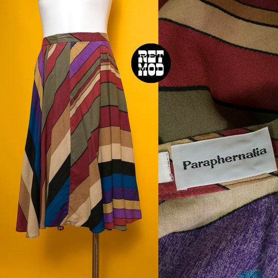 Perfect Vintage 70s Brown, Purple, Blue Stripe Sou