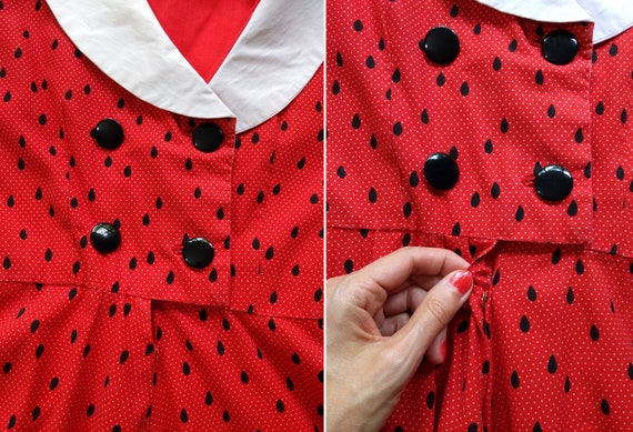 Fabulous Vintage Watermelon Fit & Flare Dress wit… - image 7