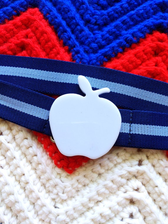 Cute Navy Blue Apple Statement Stretch Belt - image 8