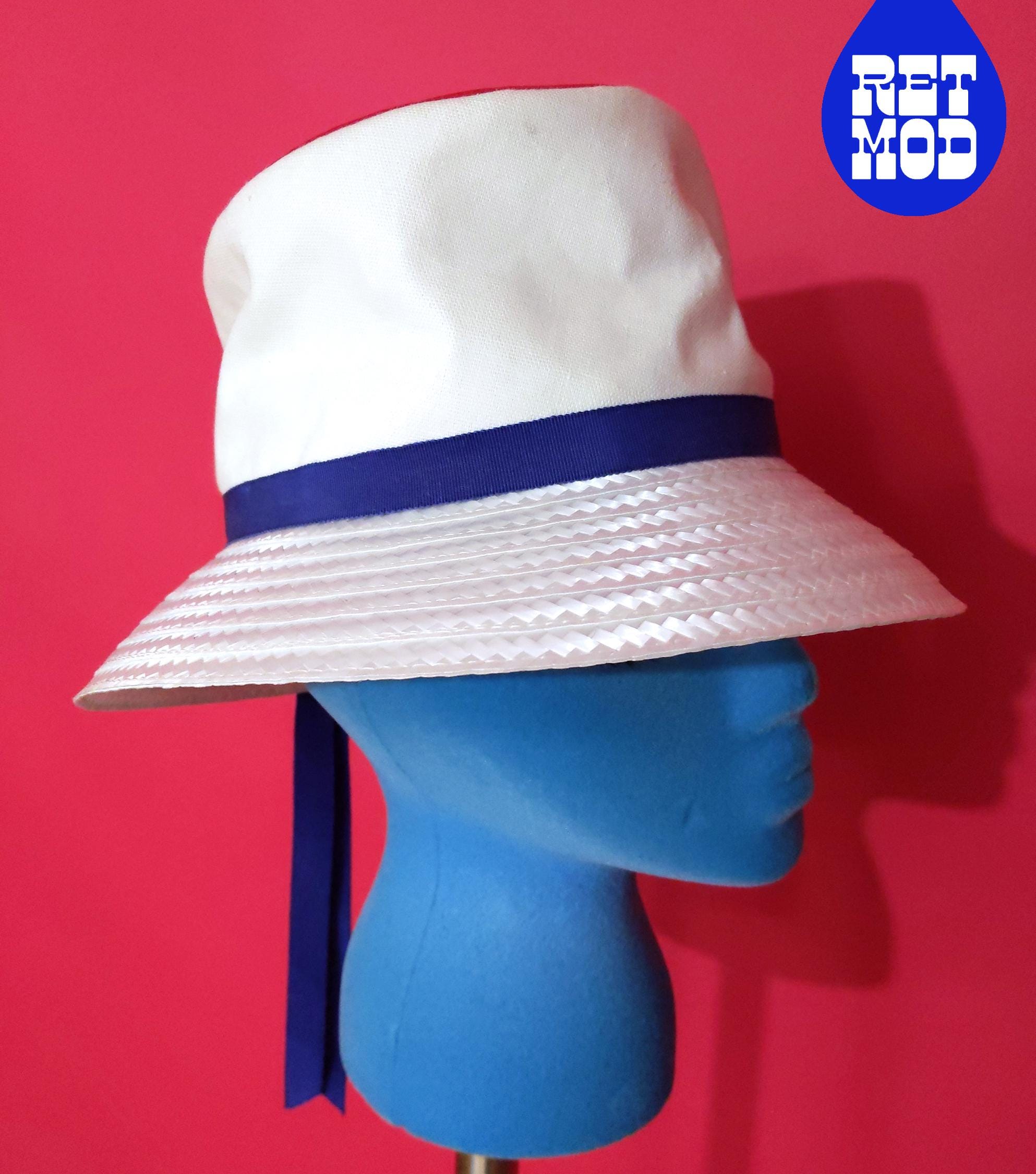 60s Mod White Hat - Etsy display picture 1