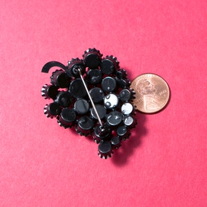 Unique Vintage 60s White Rhinestone & Black Grapes Sculptural Statement Brooch image 5