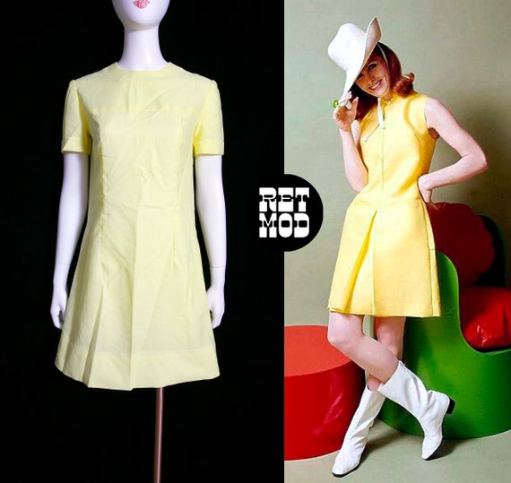 Cute Atomic Vintage 60s 70s Bright Light Pastel Y… - image 1