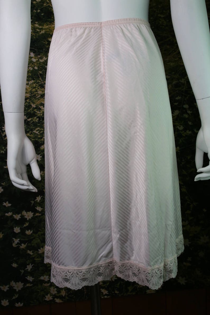 Vintage Pastel Pink Half Slip with Shiny Stripes by Vanity Fair