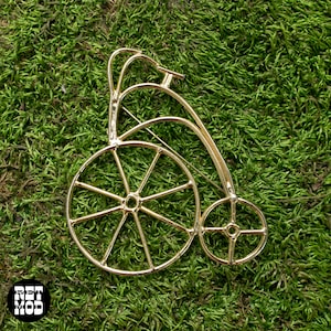 Large Statement Gold Bicycle Vintage 70s Brooch