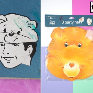 DEADSTOCK Adorable Vintage 80s Care Bear Party Máscaras