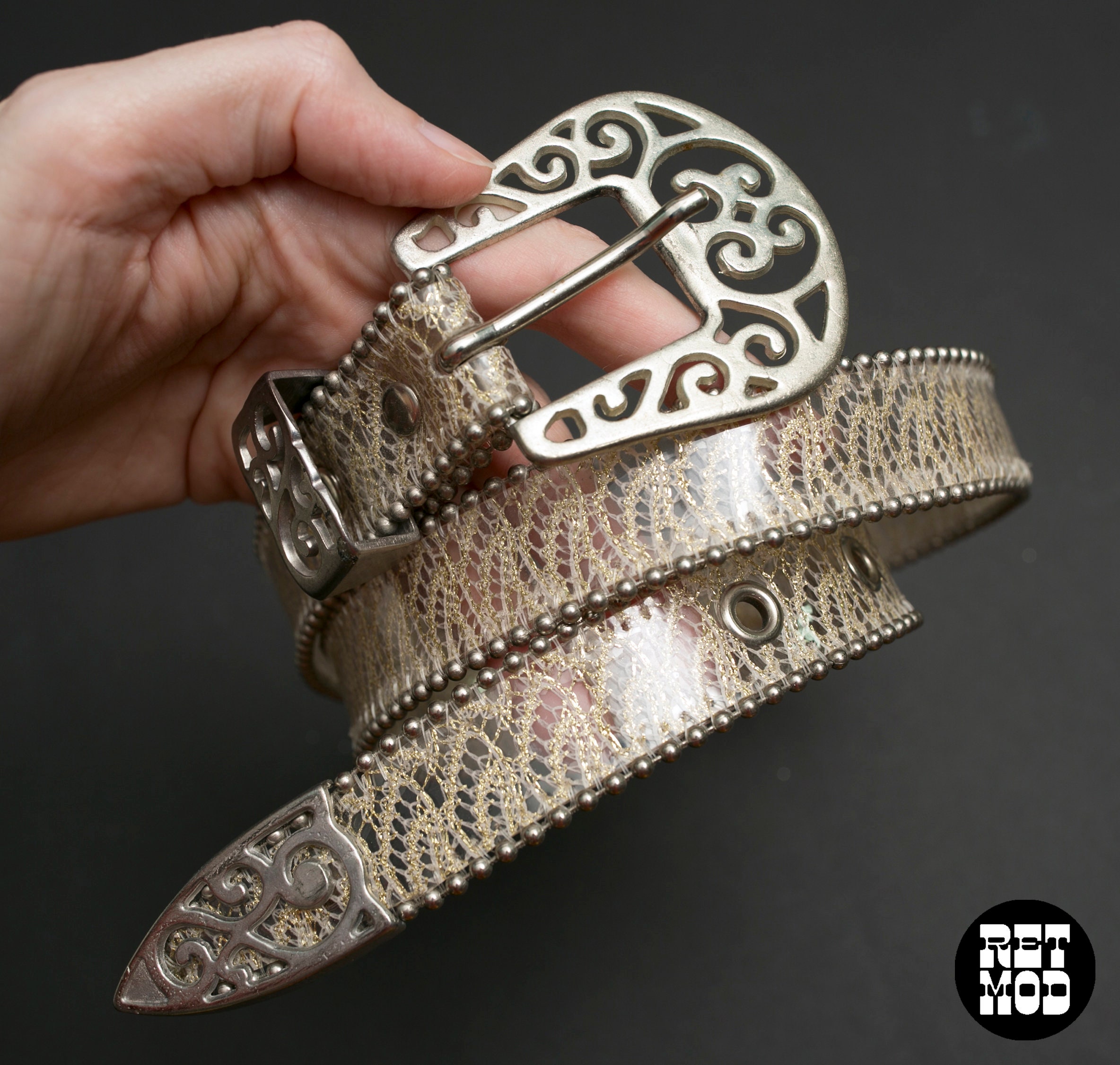 Metallic Lace Belt - Etsy display picture 1