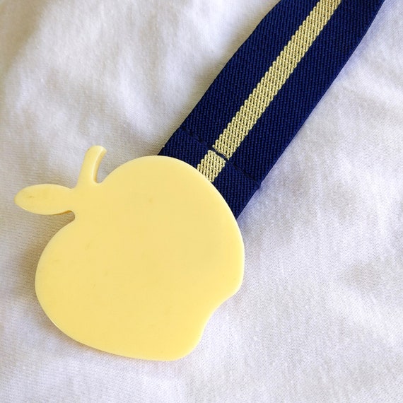 Cute Cream Apple Statement Navy Stretch Belt - image 5