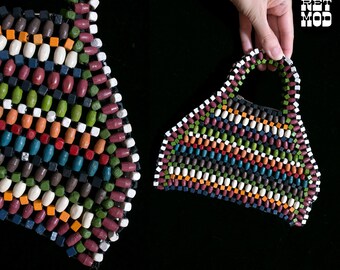 Vintage-Inspired Wood Beaded Mini Purse