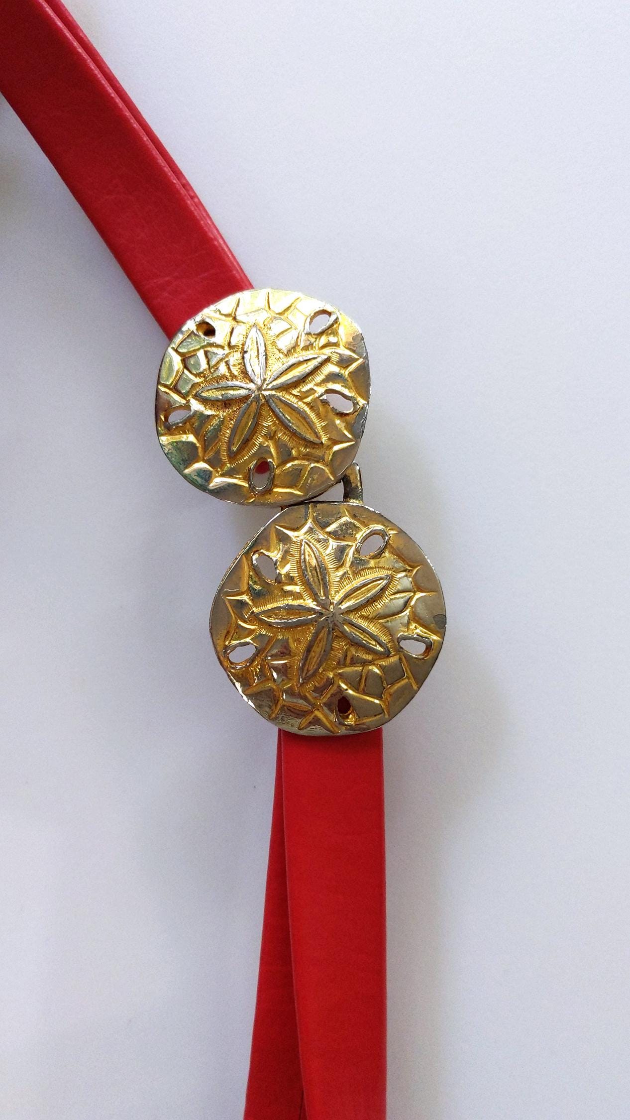 Vintage Adjustable Belt With Sand Dollar Buckle Sand Dollar Belt Buckle – Michal Designs main image 3