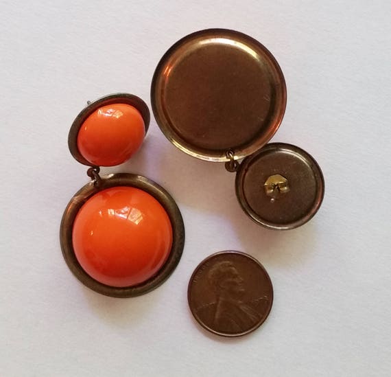 Mod Mod Mod Vintage Deadstock Orange Round Circle… - image 6