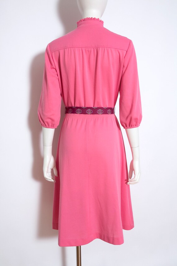 Sweet Vintage 70s 80s Pink Day Dress with Keyhole - image 9