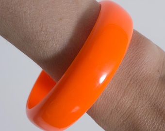 Vintage 60s 70s 80s Bright Orange Bangle