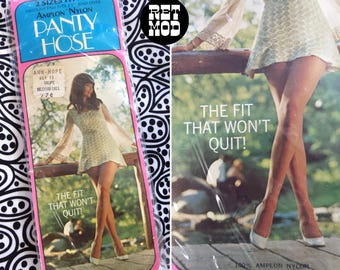 TAUPE - Deadstock Vintage 60s Nylons Pantyhose Tights Hosiery for Medium/Tall