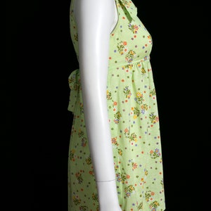 Fantastic Vintage 60s 70s Pastel Green Floral Mini Dress with Large Collar by Byer California image 8