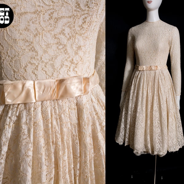 4610123 Off-White Lace Sleeve Detail Dress