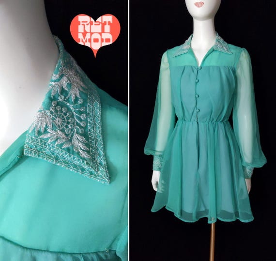 mint green fit and flare dress Cinnamon Rose Short Flare Sleeves Long Women Formal Evening Party Dres –  TANYA BRIDAL