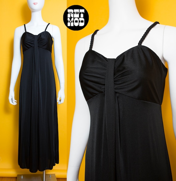 black grecian maxi dress