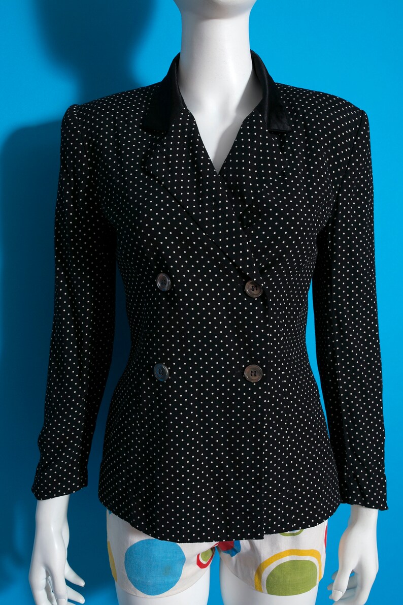 Mugler Vibes Rad Vintage 80s Black & White Polka Dot Pockets image 2