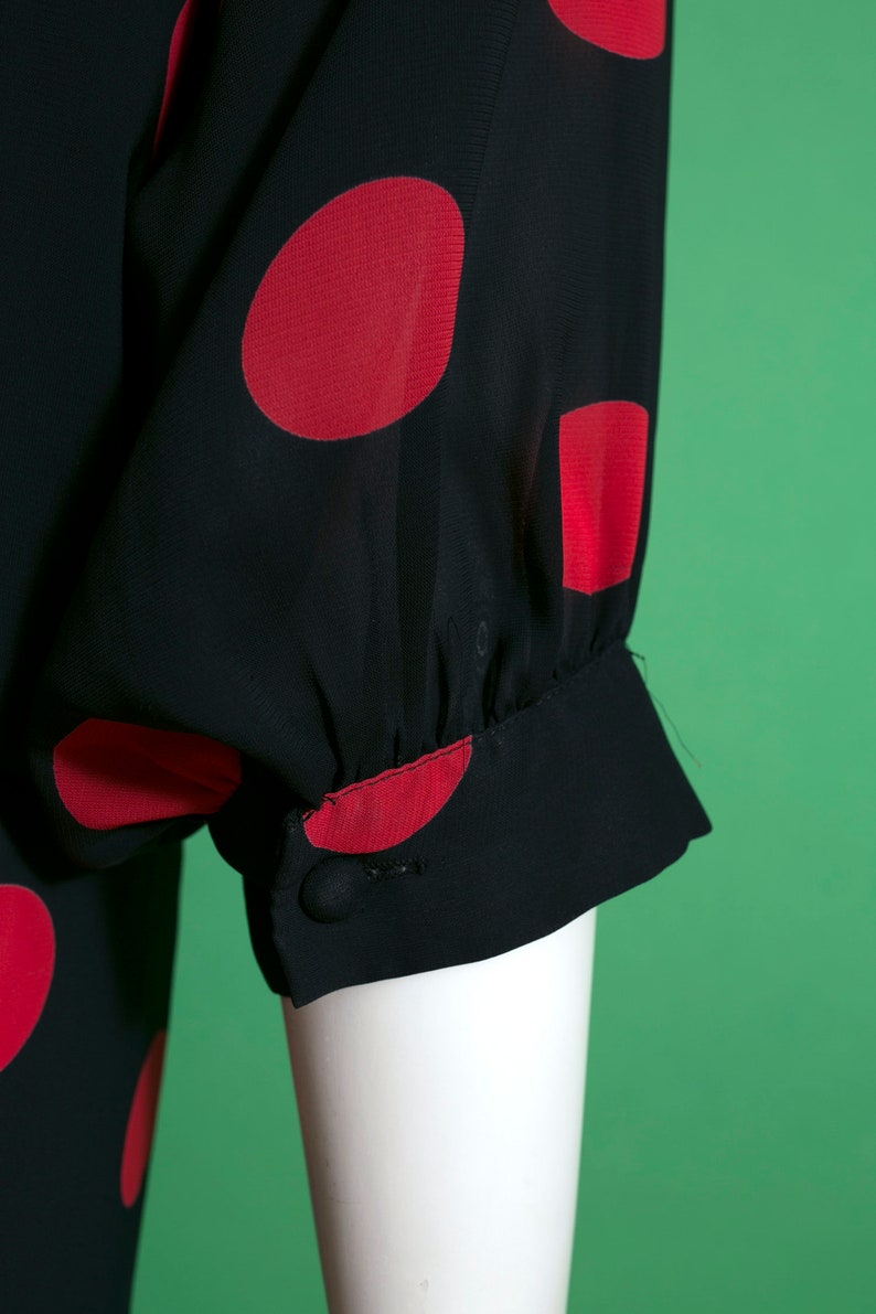 Fabulous Vintage 80s 90s Black Red Polkadot by Starlo image 8